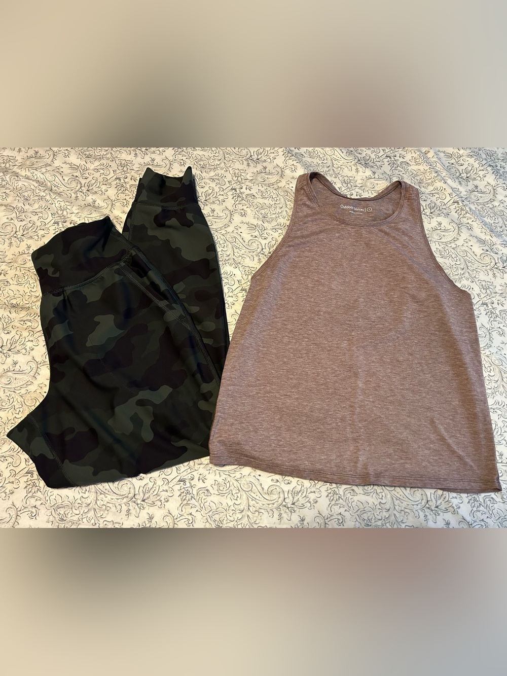 Outdoor Voices & Old Navy PowerSoft Activewear Set | Size S Camo Heather